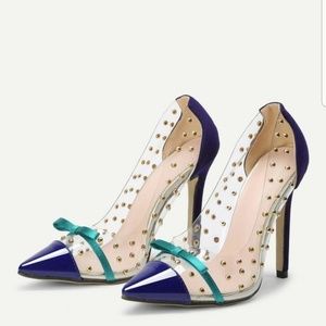 Studded Blue Pumps